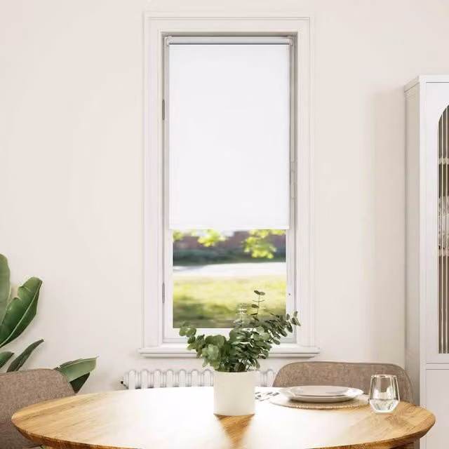 Berkfield Home White Blackout Roller Blind, Thermal Insulating Polyester, W: 45 cm, H: 150 cm