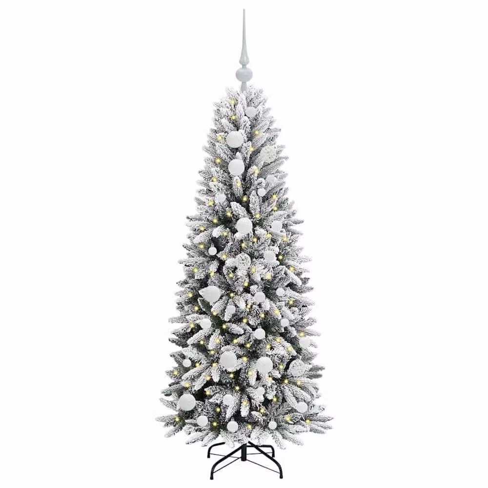 Berkfield Home Artificial Christmas Tree with 150 LEDs in Green and White, H x W x D: 120 x 53 x 53 cm – 3