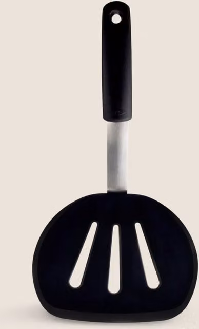 Oxo Good Grips Non-Scratch Flexible Round Silicone and Stainless Steel Pancake Turner, Black