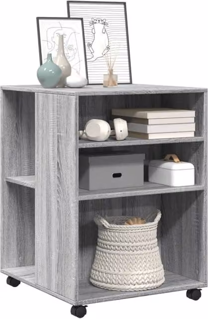 Berkfield Home Grey Sonoma Side Table with Castors, W/D/H: 55 x 60 x 78 cm – 1