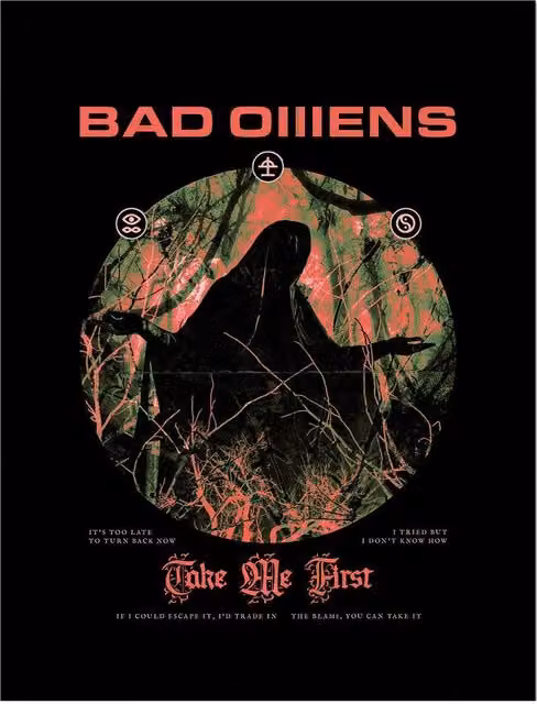 Bad Omens Take Me First Framed Paper Poster in Black – 1