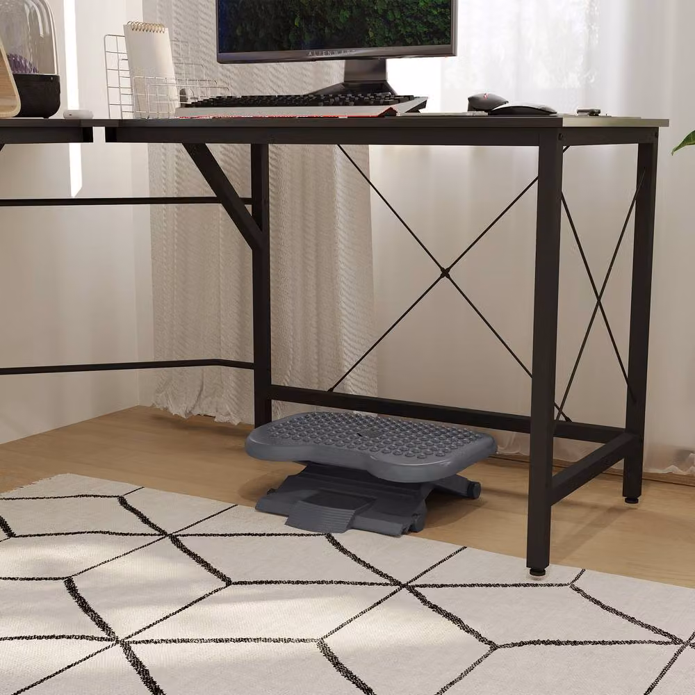 STILVORA Adjustable Footrest with Tilting Platform in Grey – 2