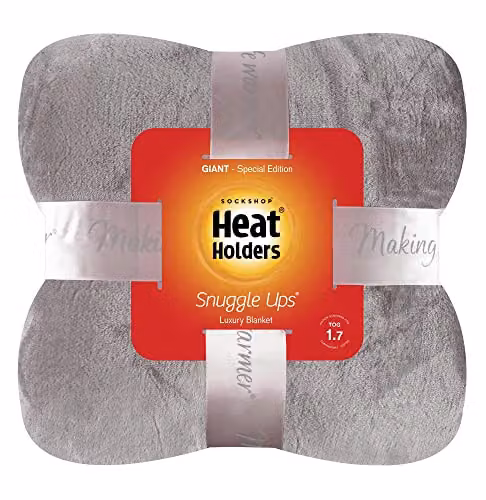 Heat Holders Extra Soft Winter Warm 1.7 TOG Large Luxury Thermal Fleece Throw Blanket in Moon Rock Grey, W: 270 cm, D: 240 cm – 2