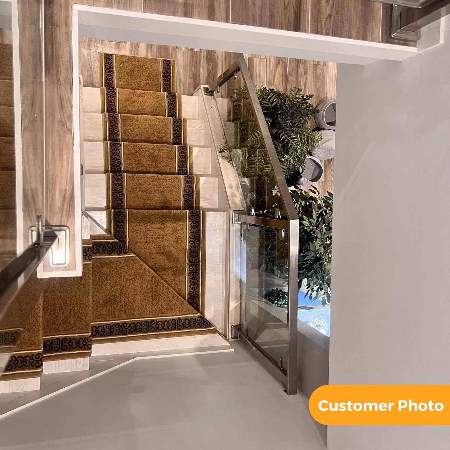 runrug Tribal Stair Runner Carpet in Beige, W: 70 cm, L: 600 cm – 5