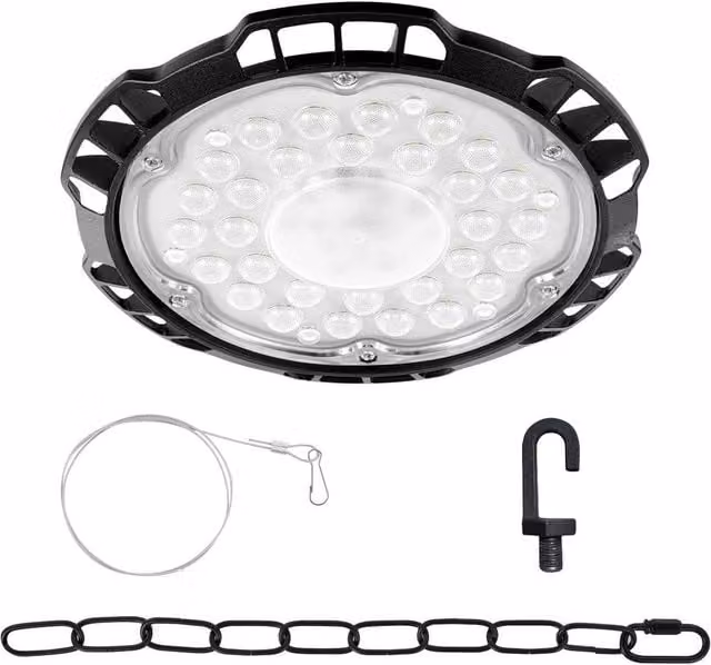 SPETLEK 800W LED UFO High Bay Light for Industrial Warehouse and Factory Lighting, Black