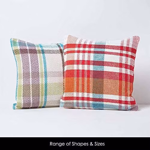 Homescapes Falun Red Tartan 100% Cotton Square Cushion Cover, W/D/H: 60 x 60 x 60 cm – 3