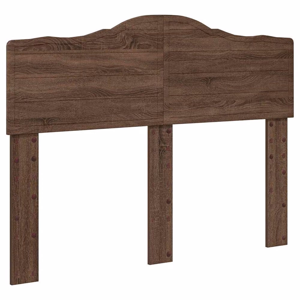 Berkfield Home Bed Frame with Headboard in Brown Oak and Solid Pine Wood, W/D/H: 120 x 200 cm – 3