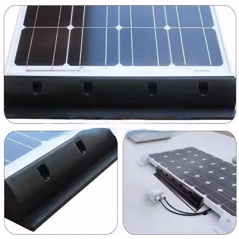 SPETLEK Long Side Solar Panel Mounting Bracket Set Kit for Caravans in Black – 2