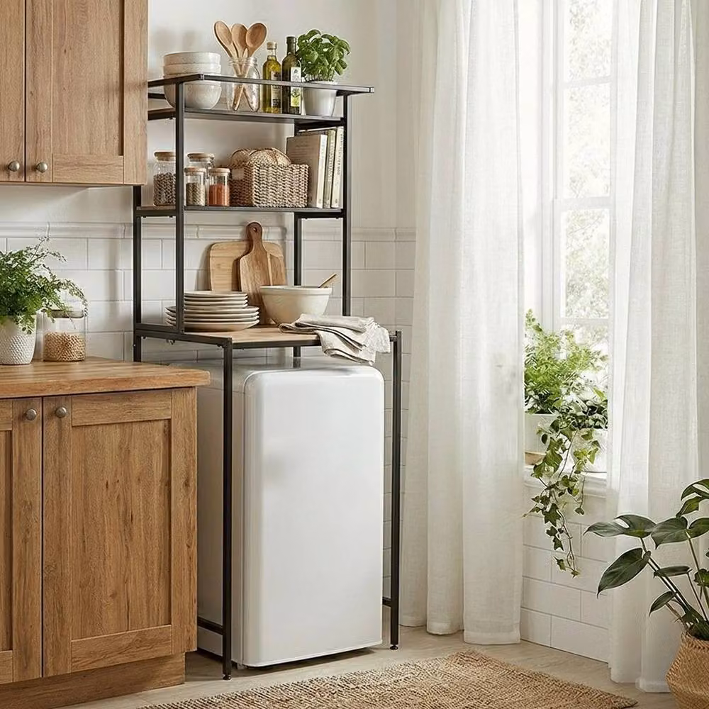 NESTLUNE 3 Tier Over Fridge Storage Rack in Black – 2