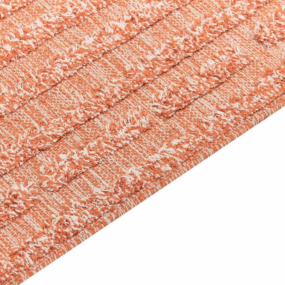 Wyld and Coco Orange Cotton Hand-Tufted Boho Area Rug, W: 140 cm, L: 200 cm – 3
