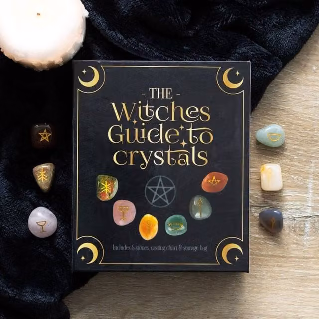 Uniqueful The Witches Guide to Crystals Gift Set in Grey, Pink and Yellow