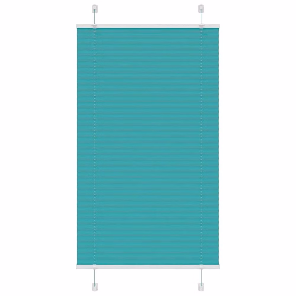 Berkfield Home Pleated Blind in Petrol Green and Turquoise, W: 80 cm, H: 100 cm