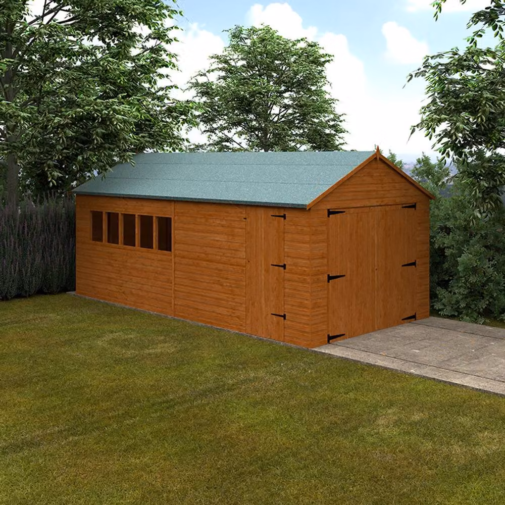 Buttercup Farm Rustic Solid Wood Gable Garage in Burnt Orange – 2