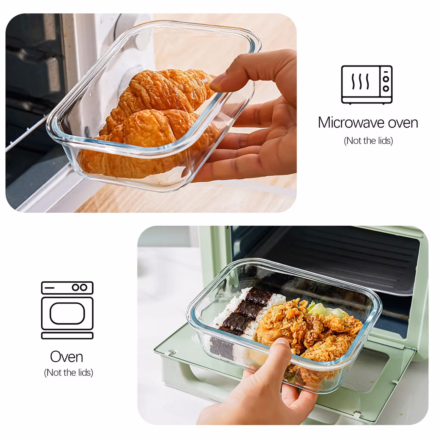 Alivio Set of 10 Transparent Glass Food Storage Containers with Leakproof Snap Lids – 4