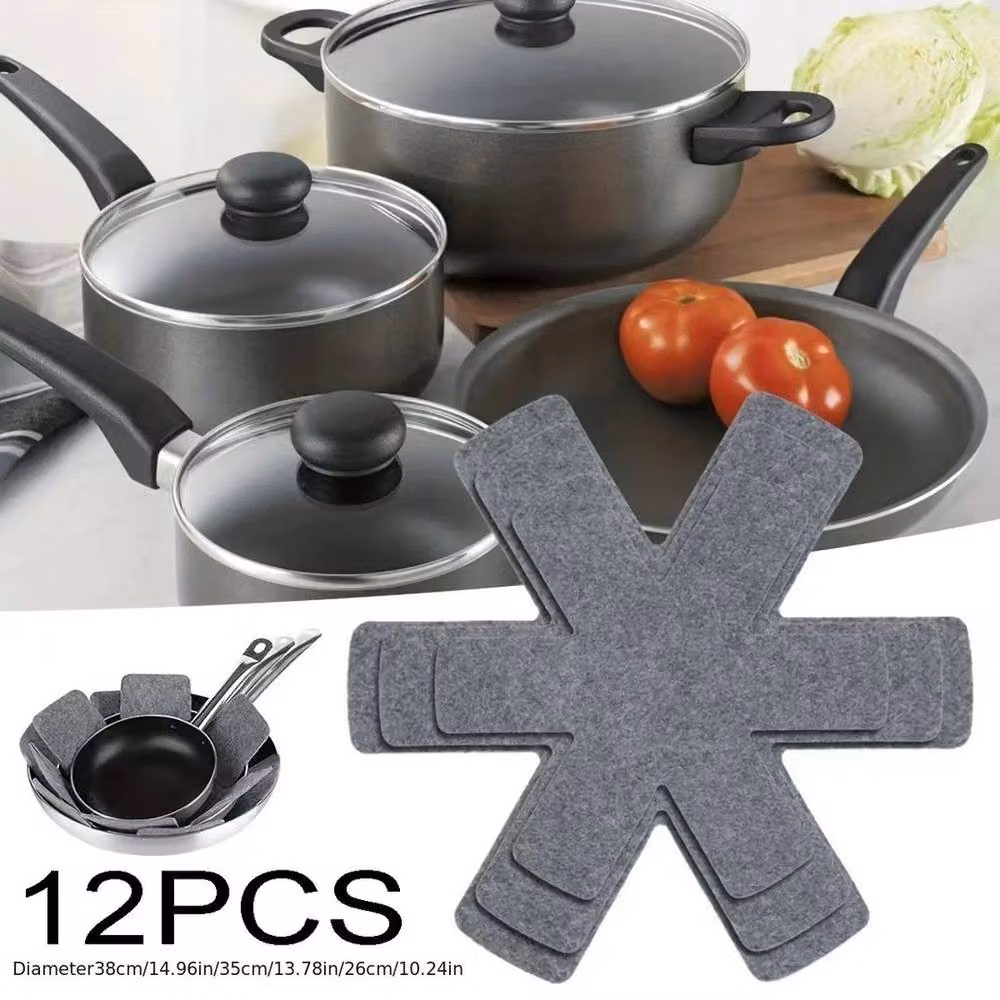 Kelvenix 12-Piece Pan Bowl Pot Protector Set in Grey – 4