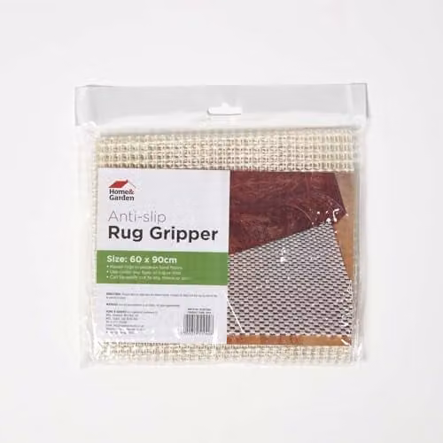HOMESCAPES Non-Slip PVC Door Mat Gripper for Indoor Use, Beige, W: 90 cm, D: 60 cm