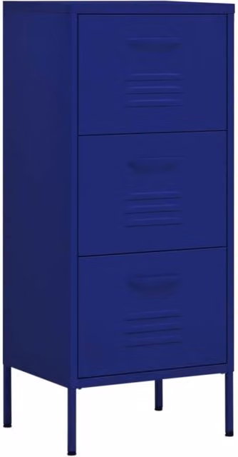Berkfield Home Navy Blue Metal Storage Cabinet W: 42.5 cm, D: 35 cm, H: 101.5 cm – 1