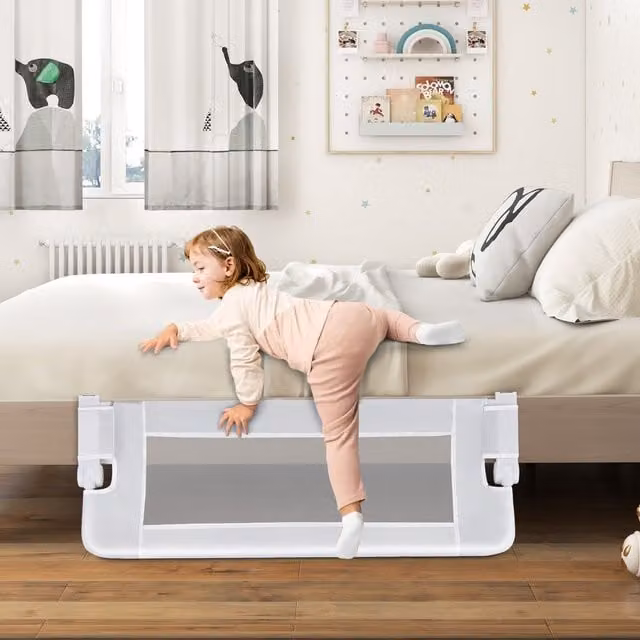 Costway Foldable Toddler Bed Rail in White