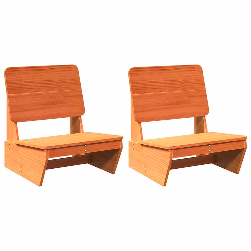 Berkfield Home Beautiful Garden Chairs, 2 Piece Set, Wax Brown Solid Pine Wood, W: 60 cm, D: 64 cm, H: 70.5 cm – 3