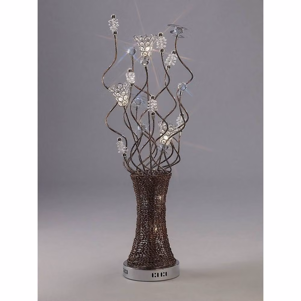Netlighting (DH) Crystal Table Lamp in Chrome and Brown with 5 G4 Lights – 2
