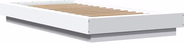 Berkfield Home Modern Single Bed Frame in White, W/D/H: 90 x 190 cm