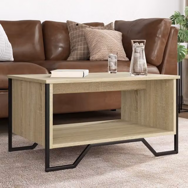Berkfield Home Sonoma Oak Coffee Table in Brown, W: 75 cm, D: 51 cm, H: 40 cm – 1