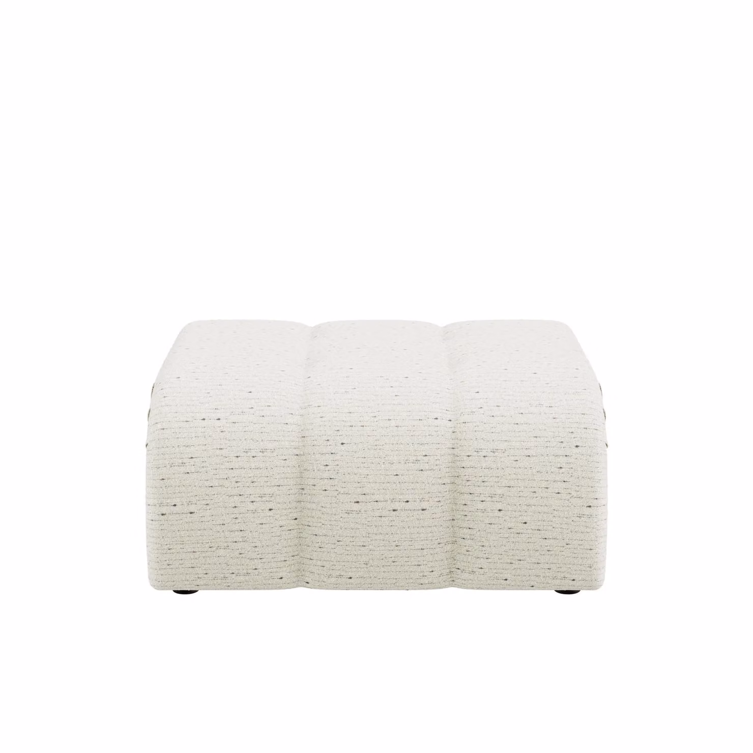 Dome Deco CALEB Art Deco Upholstered Stool in White