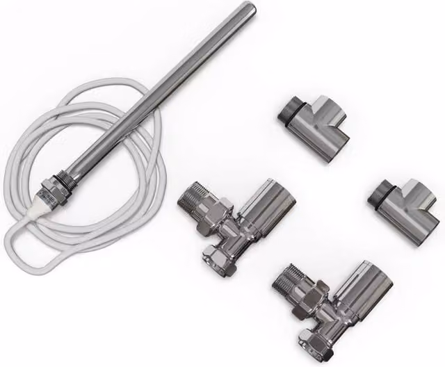 UK Radiators Talus Dual Fuel Towel Rail Kit in Chrome, Height: 30.5 cm