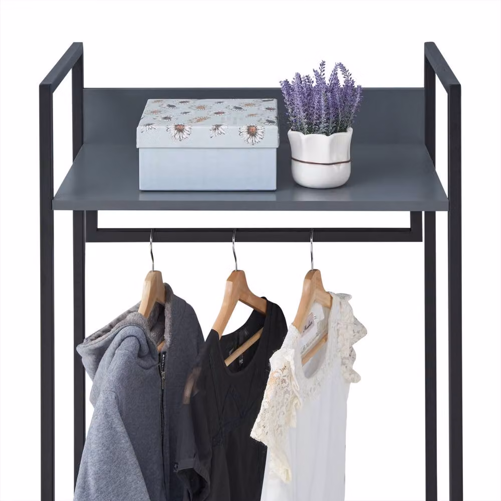 Timber Art Design Zahra 4 Tier Double Open Wardrobe Storage Cupboard in Black, W: 63.8 cm, D: 40 cm, H: 63.8 cm – 3