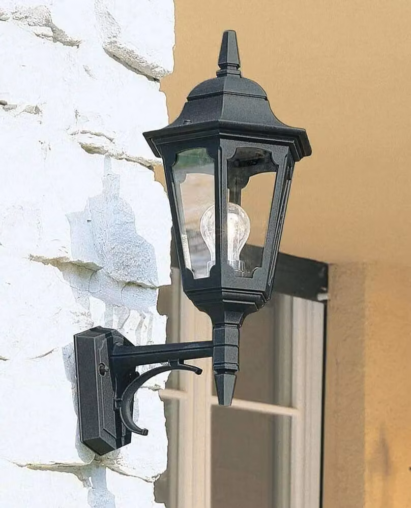Loops Black Outdoor IP44 Wall Light Sconce with E27 LED Bulb Compatibility – 2