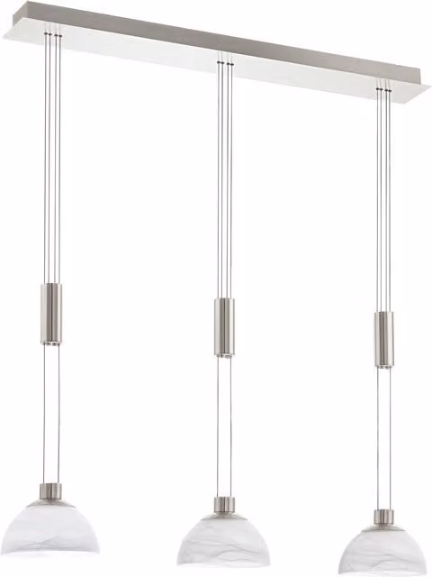 Loops LED Pendant Light in Silver and White Glass