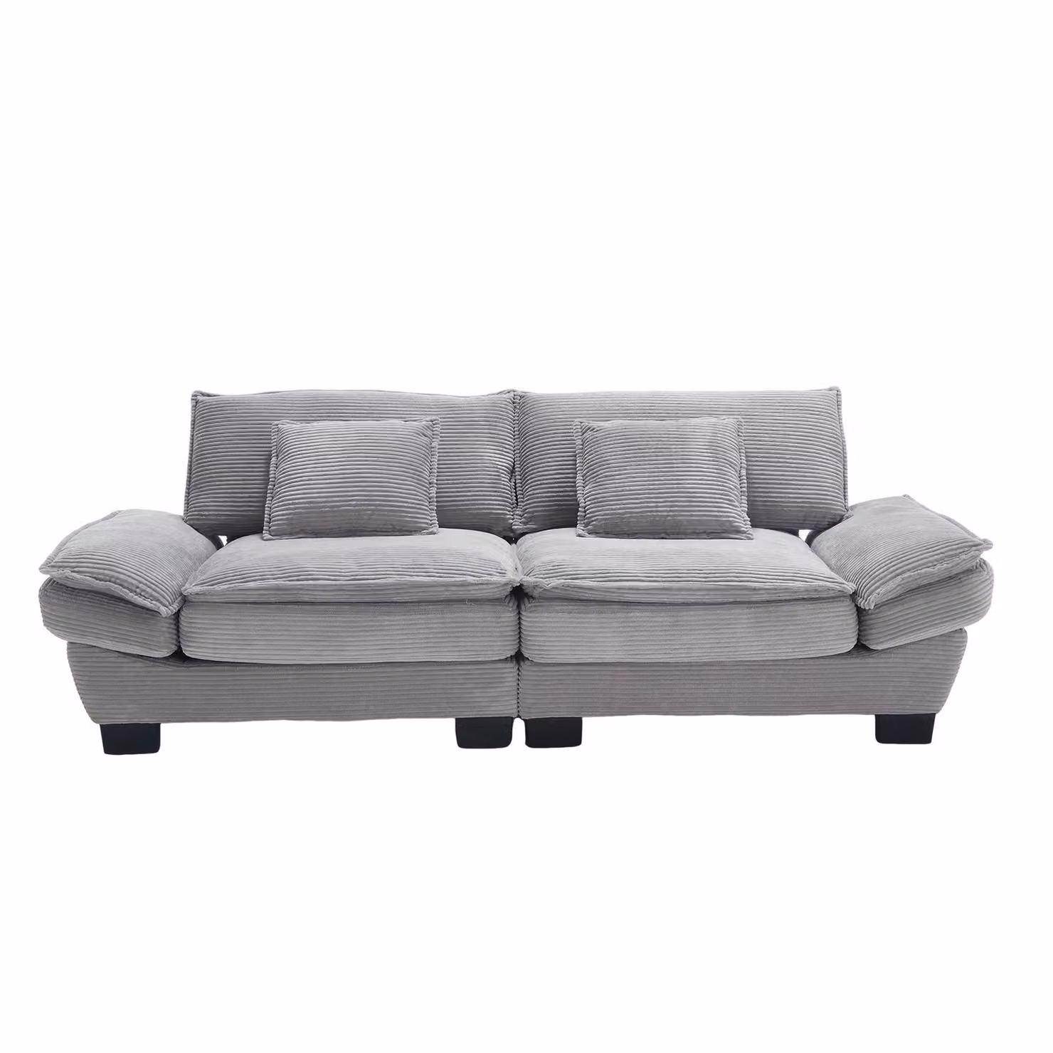 Aosom UK Oversized Two-Seater Modular Sofa in Light Grey, W/D/H: 224 x 81 x 81 cm – 2