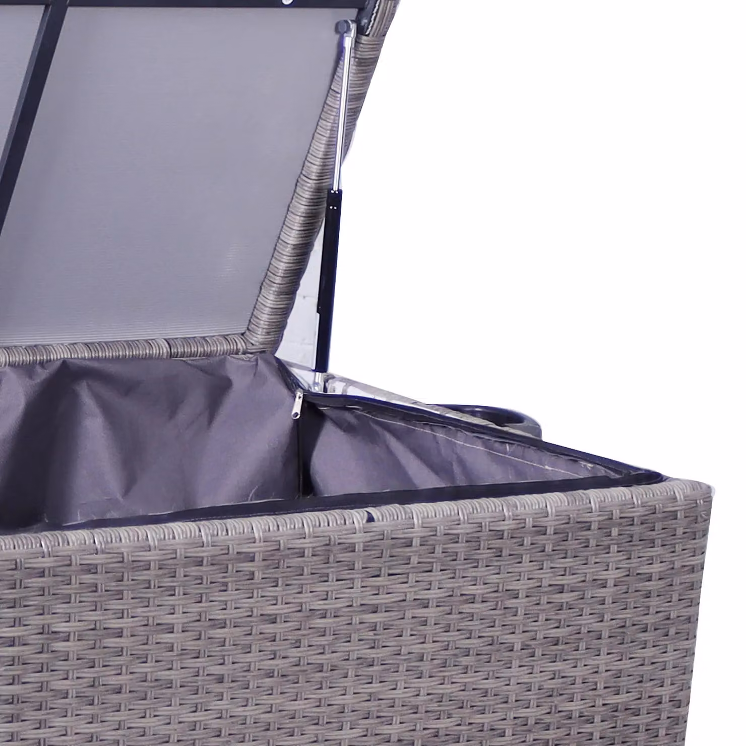 Royalcraft Charcoal KD Weave Rattan Cushion Storage Box, 510L, Anthracite Grey – 2