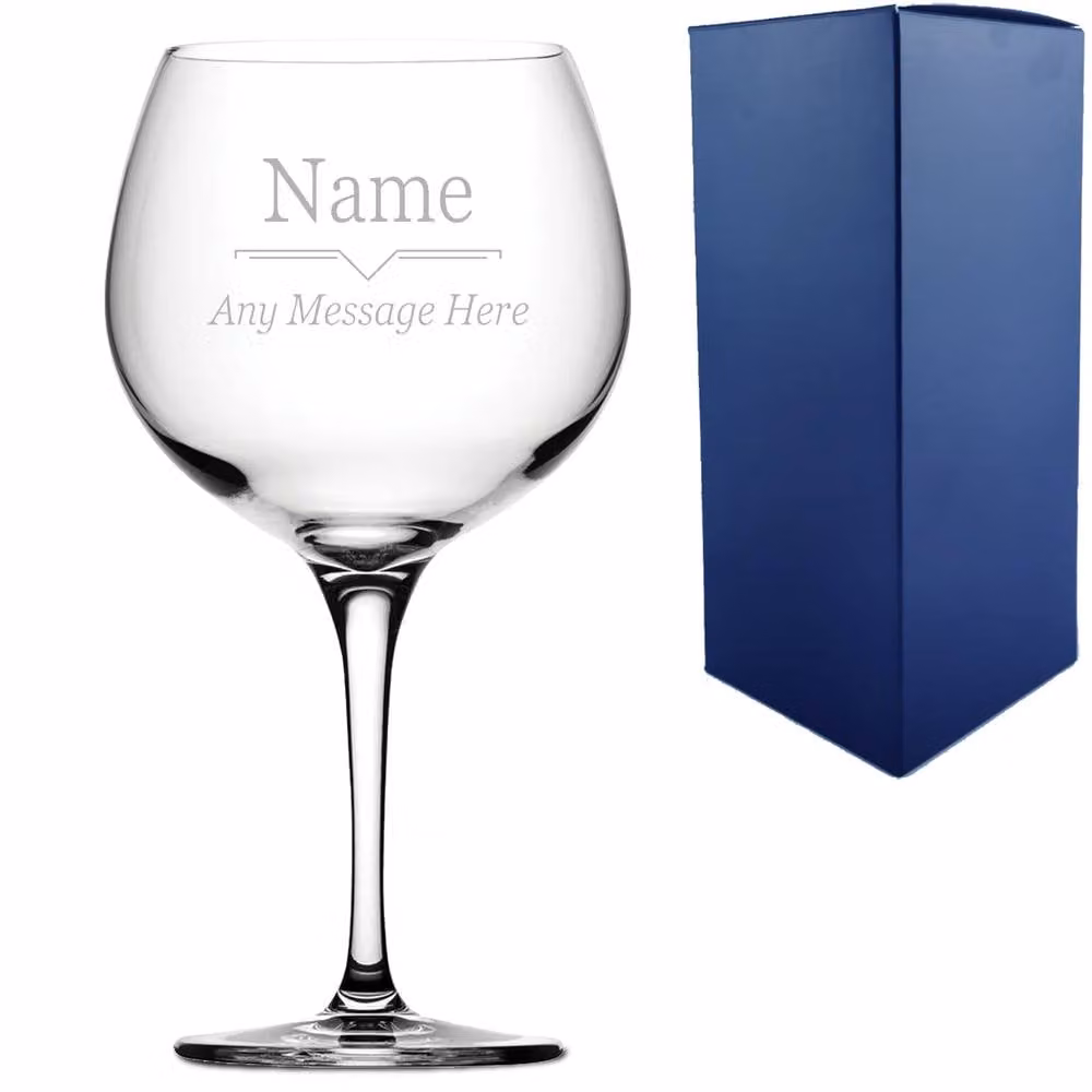 Uniqueful Personalised Primeur Gin Balloon Cocktail Glass in Clear Glass – 1