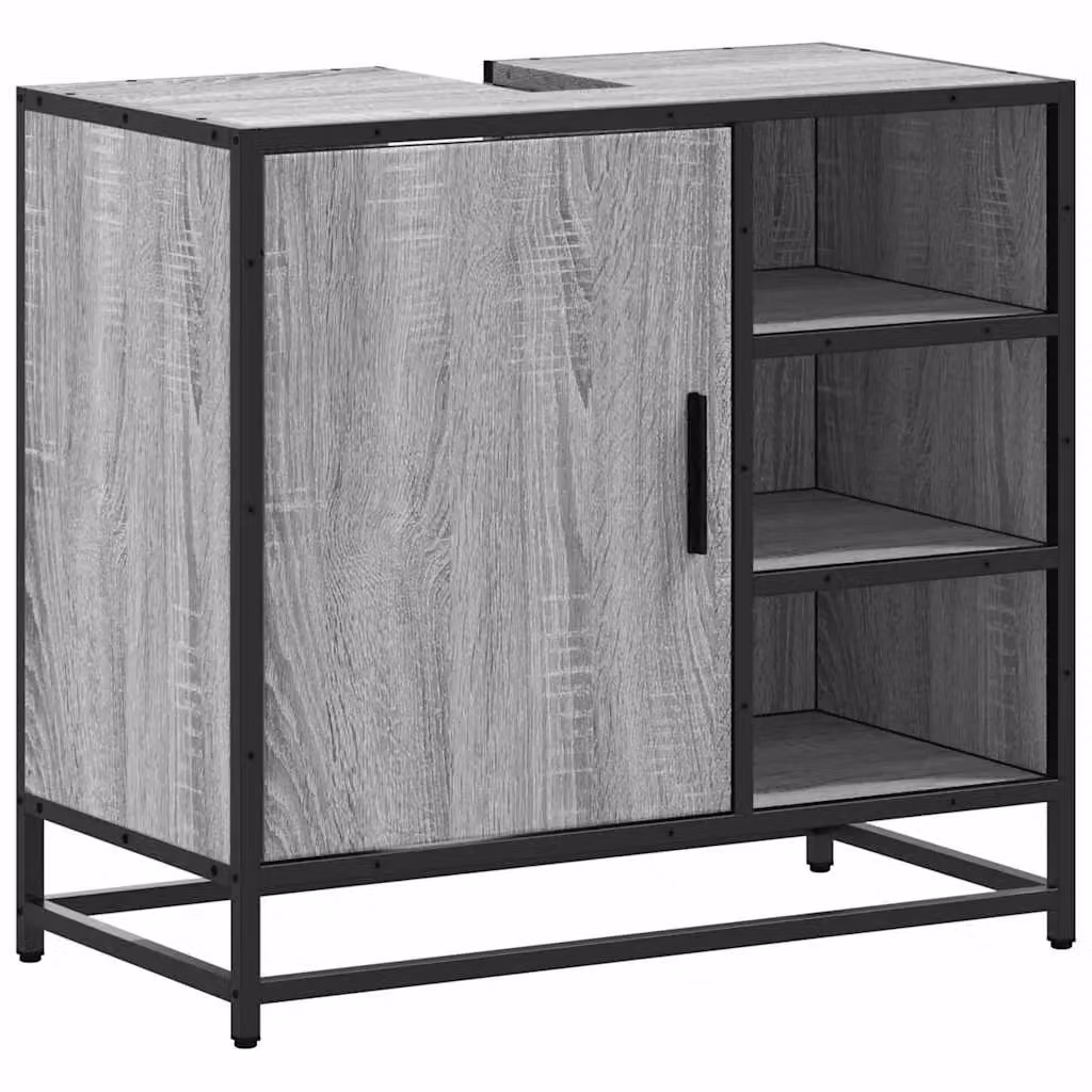 Berkfield Home Grey Sonoma Bathroom Sink Cabinet, W: 65 cm, D: 33 cm, H: 60 cm – 2