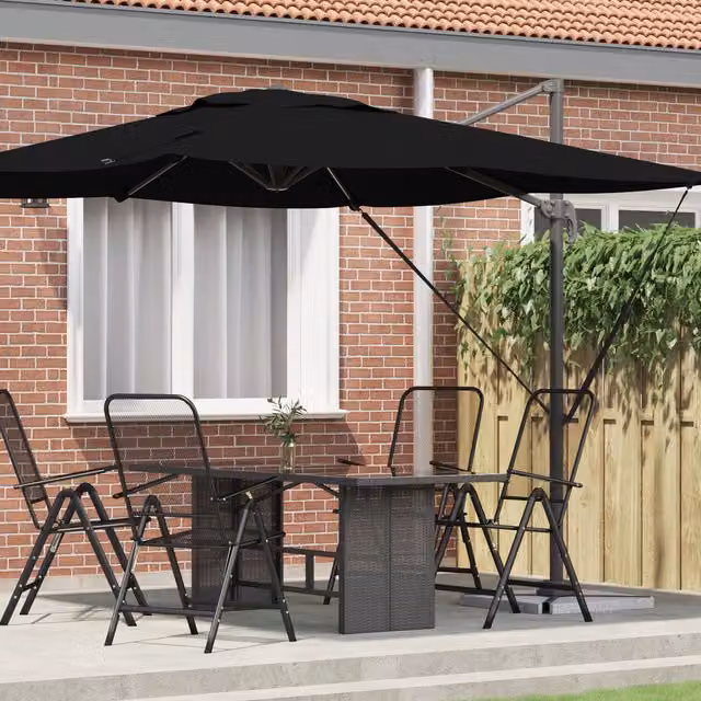 Berkfield Home Roma Cantilever Parasol in Black Aluminium W/D/H: 286 x 285 x 265 cm – 1