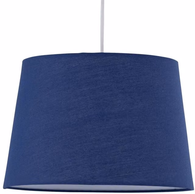 First Choice Lighting Blue Cotton Tapered Cylinder Pendant Lamp Shade, Diameter: 28 cm – 1