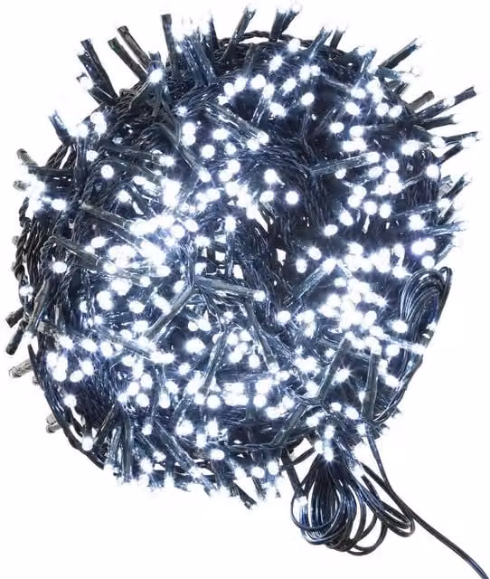 VFM e-Store 800 LED Cool White Christmas Fairy String Lights, 20m, Mains Operated – 1
