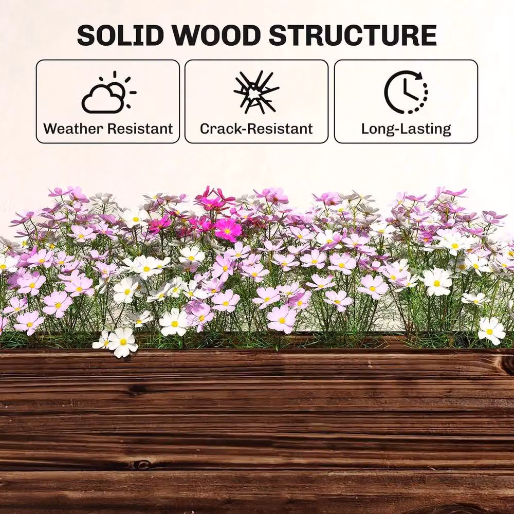 Kelvenix 3-Tier Wooden Raised Planter in Brown, W/D/H: 120 x 60 x 25 cm – 4