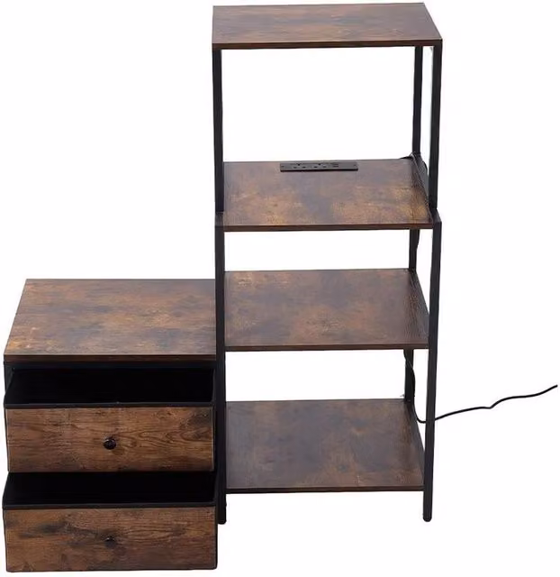 KORVIXA Brown Kitchen Storage Bakers Rack Shelf Stand, W: 70 cm, H: 65 cm