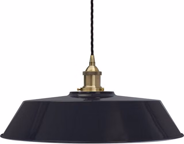SE Home Chancery Large Pendant Light in Navy Blue and Antique Brass
