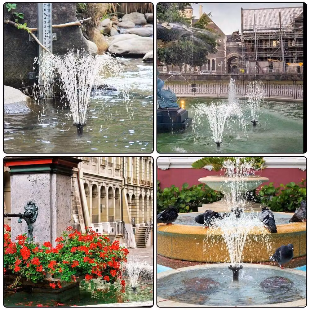 FLAVORA Black Fountain Pump for Garden Pools, Small Ponds and Aquariums, W/D/H: 100 x 15 x 15 cm – 5