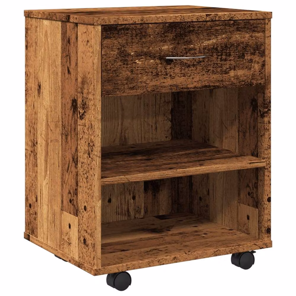 Berkfield Home Rolling Cabinet in Old Wood Brown, W/D/H: 46 x 36 x 59 cm – 3