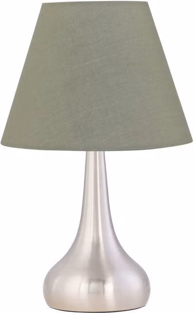First Choice Lighting Romana Touch Table Lamp in Chrome with Green Fabric Shade