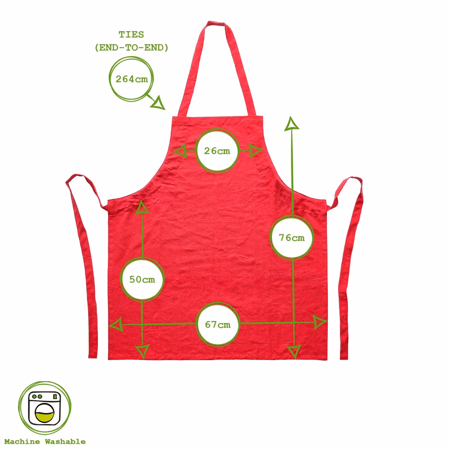 Nicola Spring Cotton Bib Aprons, Pack of 2, Red – 4