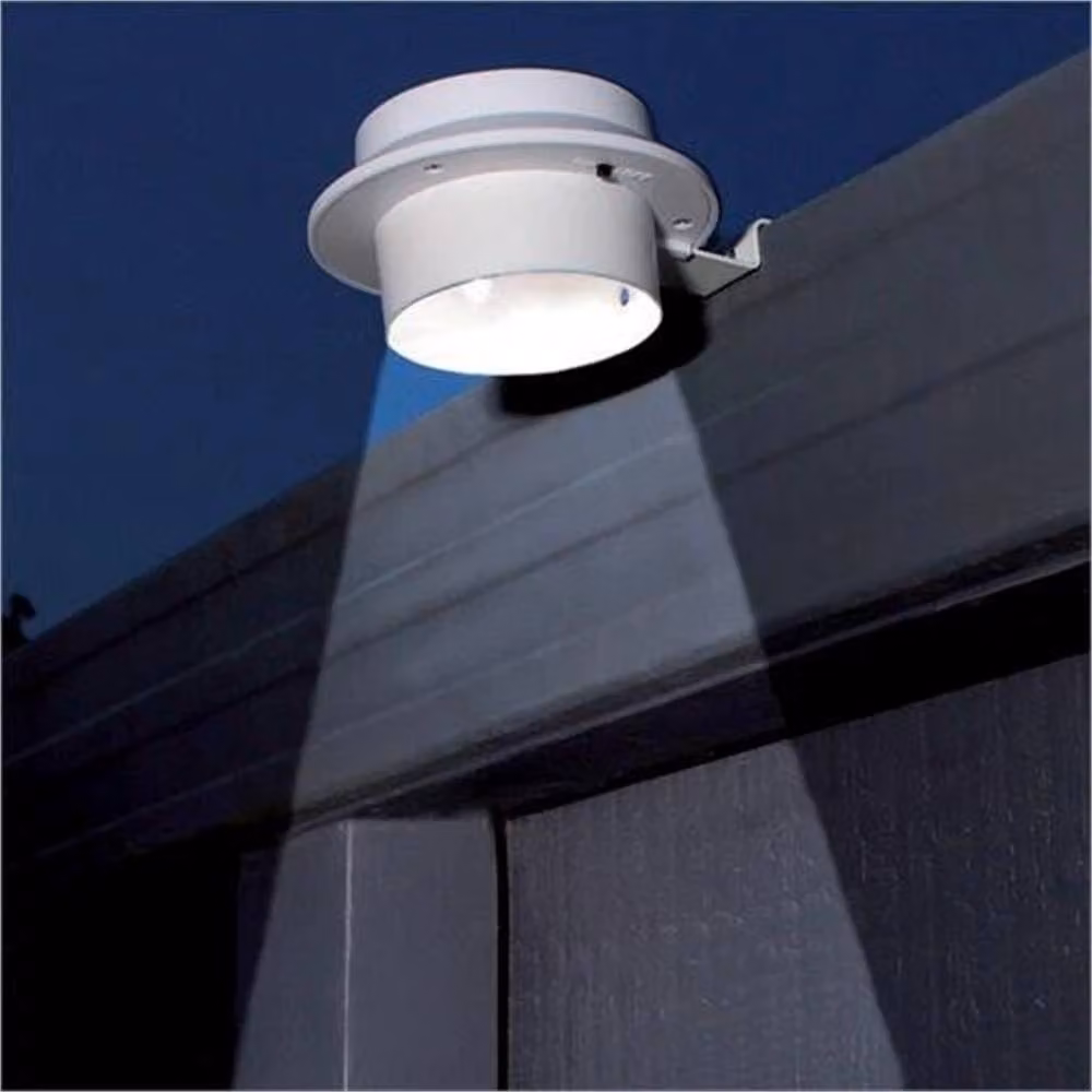 SPETLEK 4-Pack White Solar LED Gutter Lights for Outdoor Garden Wall and Fence with Dusk Sensor – 3
