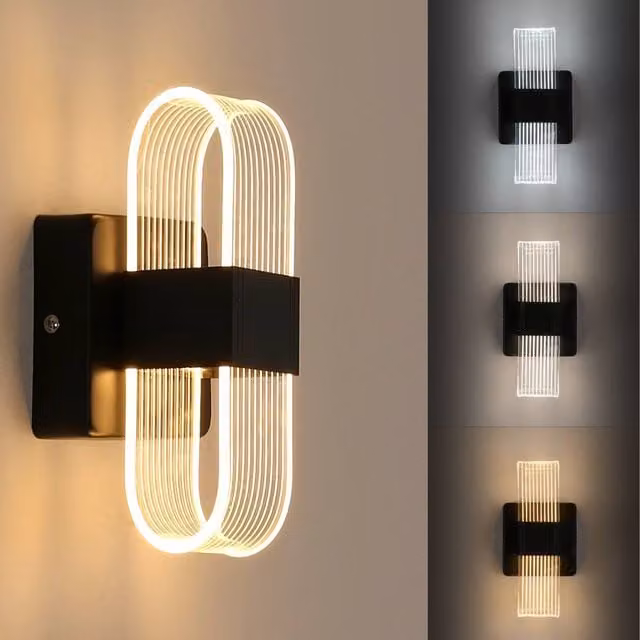 Goeco Black LED Dimmable Wall Light for Stairs, Hallways and Living Rooms – 1