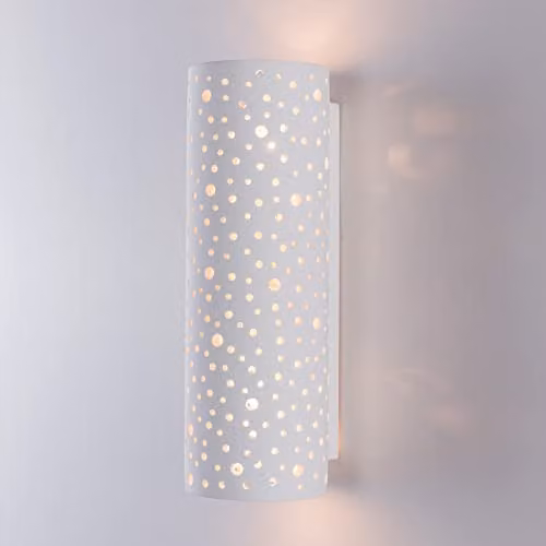 Harper Living White Ceramic Cylinder Wall Light with Up and Down Lighting