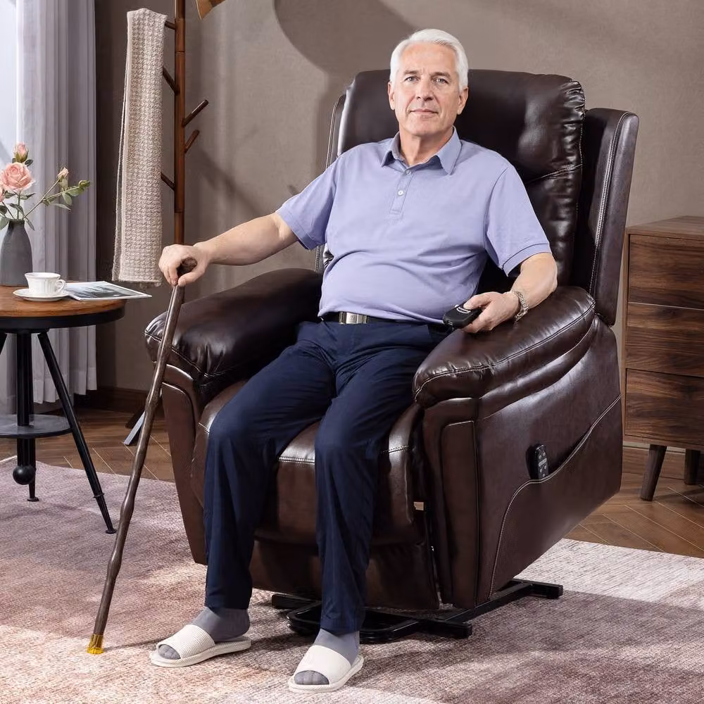 STILVORA Brown Relax Recliner Chair with USB, Massage and Powered Lift Assist – 2