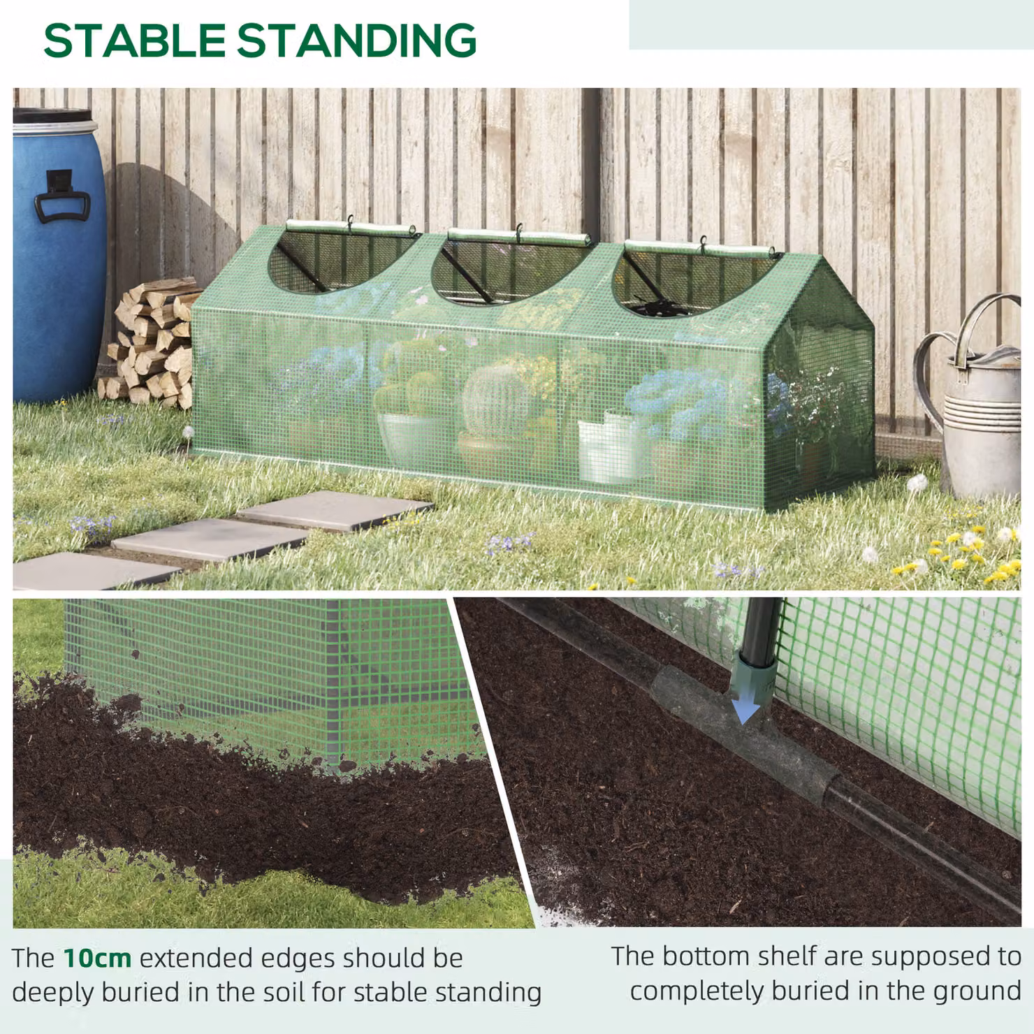 Outsunny Mini Greenhouse with Windows in Green, W/D/H: 60 x 60 x 108 cm – 2